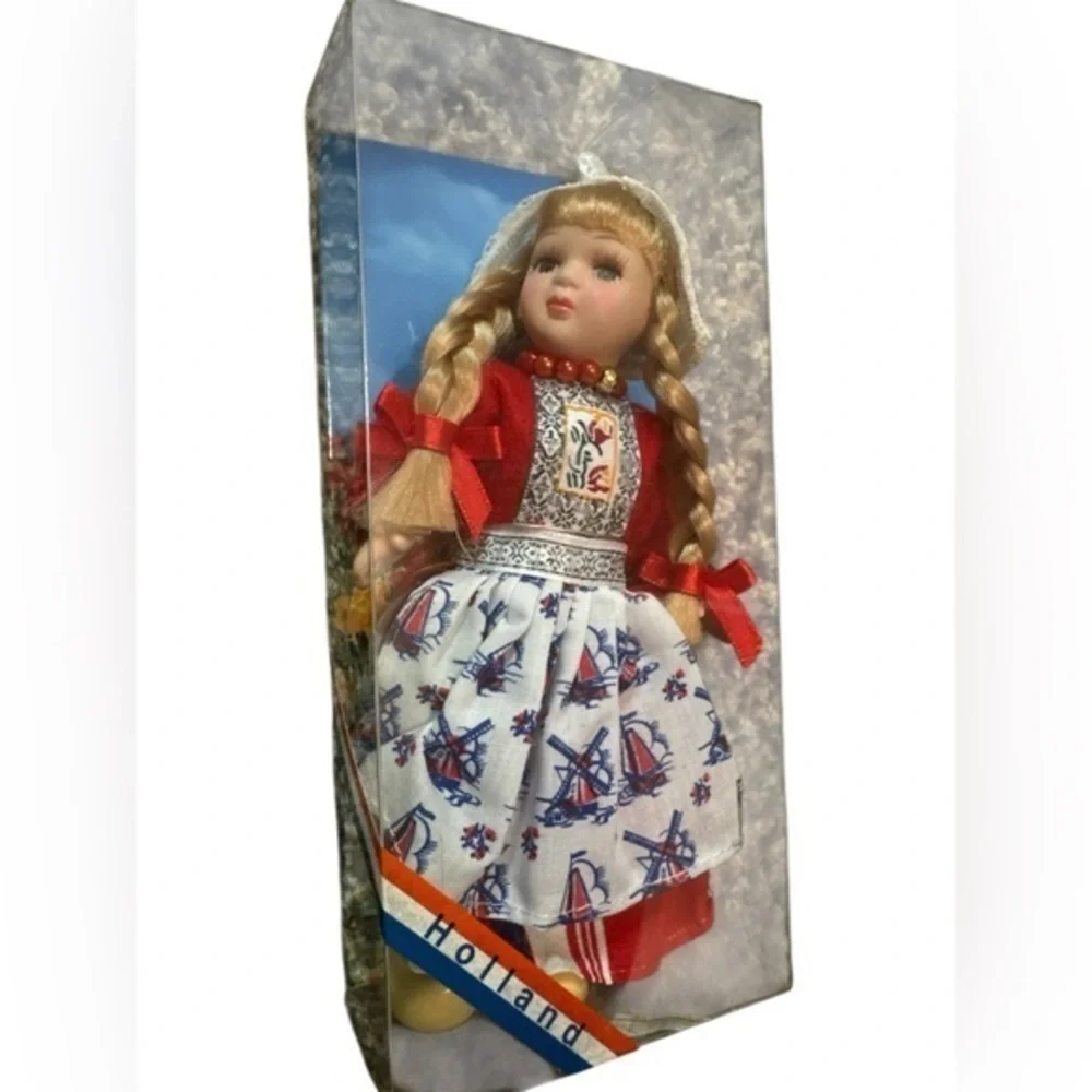 Holland Themed Doll with Red and Blue Outfit Souvenir Dutch 6” Ethnic Toy NEW